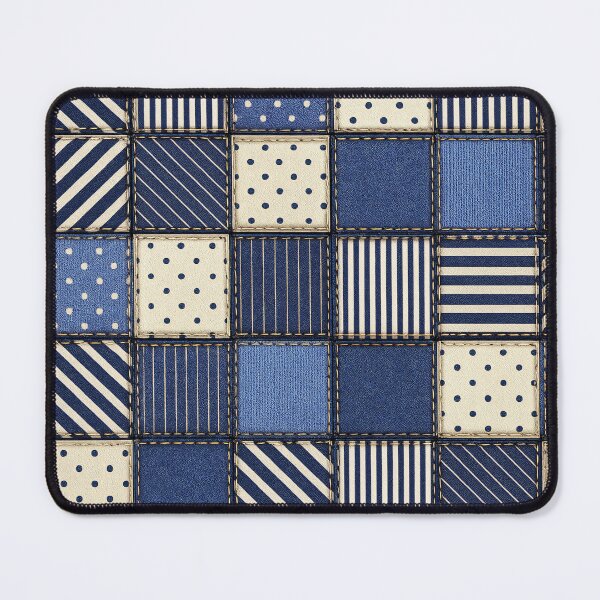 Item preview, Denim Patchwork Squares designed and sold by Kaleidoscope Print.