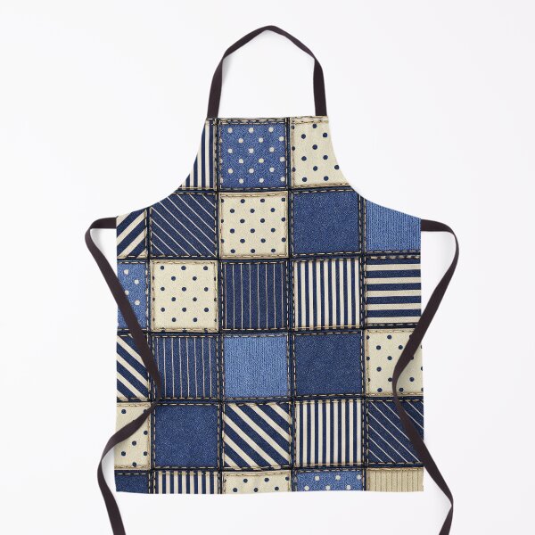 Item preview, Denim Patchwork Squares designed and sold by Kaleidoscope Print.