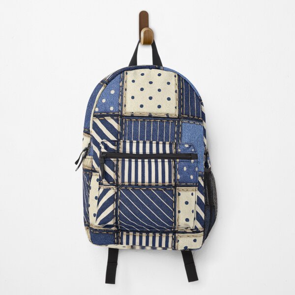 Item preview, Denim Patchwork Squares designed and sold by Kaleidoscope Print.