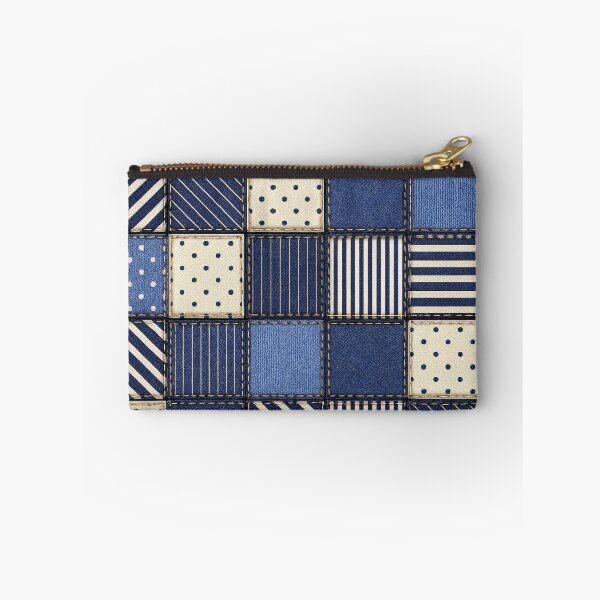 Item preview, Denim Patchwork Squares designed and sold by Kaleidoscope Print.