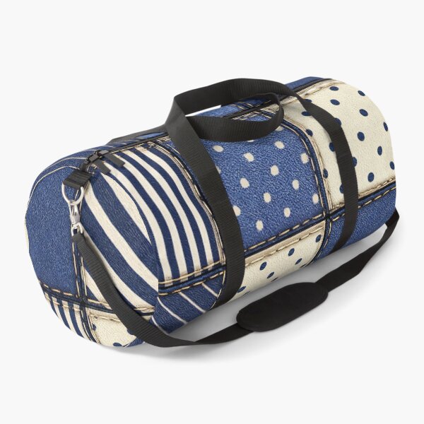Item preview, Denim Patchwork Squares designed and sold by Kaleidoscope Print.
