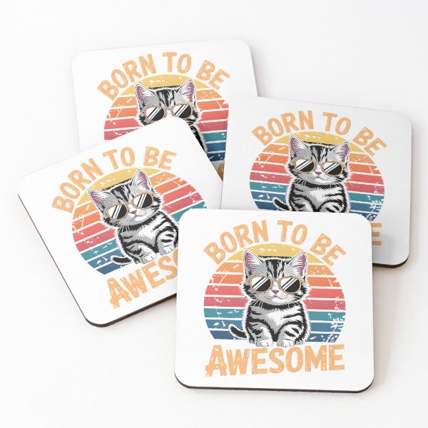 Item preview, Born To Be Awesome Cat designed and sold by PrintAtelier.