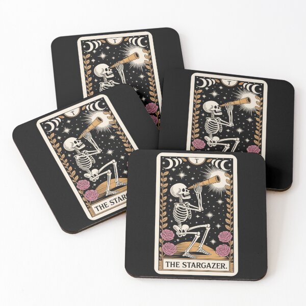 Item preview, The Stargazer Skeleton Telescope Tarot Card Design designed and sold by Blok45.