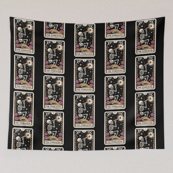 Item preview, The Stargazer Skeleton Telescope Tarot Card Design designed and sold by Blok45.