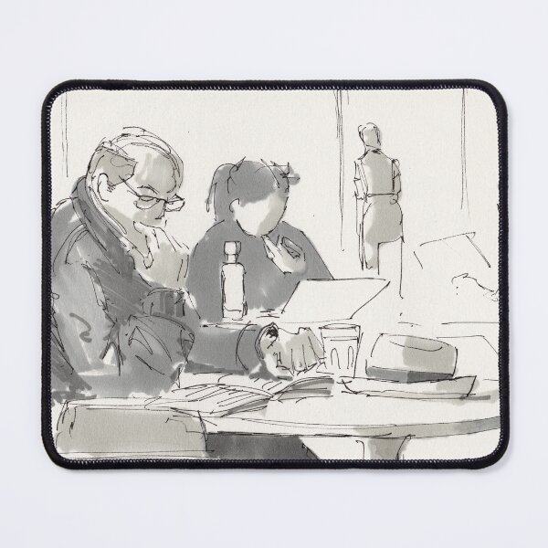 Item preview, Studying at the cafe drawing designed and sold by MikeJory.