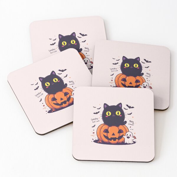 Item preview, Cute Black Cat Halloween Pumpkin Ghost Kawaii Spooky Art designed and sold by SpyziiearmzStore.