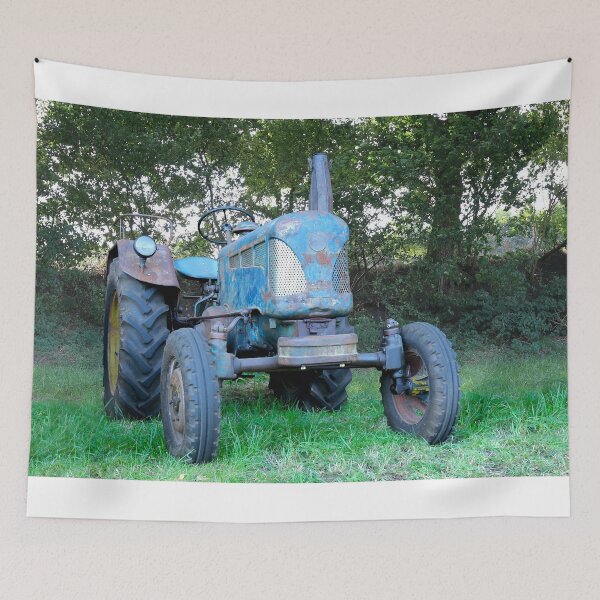 Item preview, Vintage 1957 Lanz Bulldog D2016 German Agricultural Tractor - Classic Blue Farm Machinery designed and sold by Peter Kraaibeek | Generative Designs and Car Art.