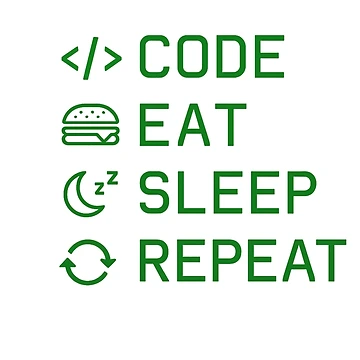Artwork thumbnail, Code Eat Sleep Repeat – Developer Routine Design by DebuggedDressed