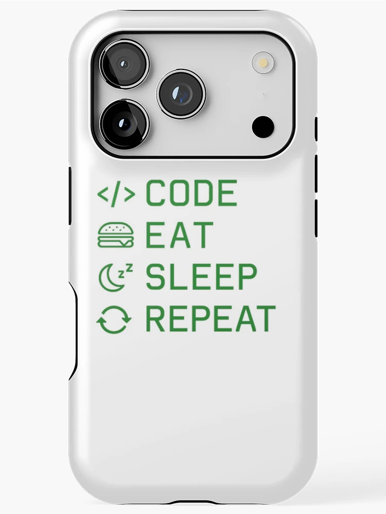Thumbnail 1 of 4, iPhone Case, Code Eat Sleep Repeat – Developer Routine Design designed and sold by DebuggedDressed.