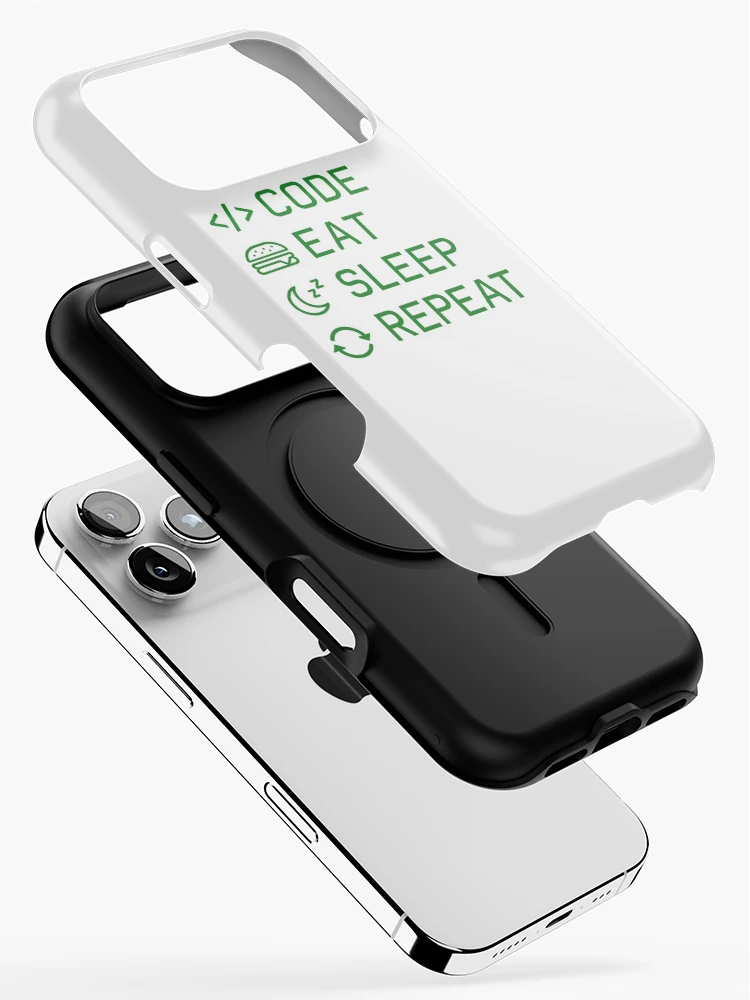 Thumbnail 2 of 4, iPhone Case, Code Eat Sleep Repeat – Developer Routine Design designed and sold by DebuggedDressed.