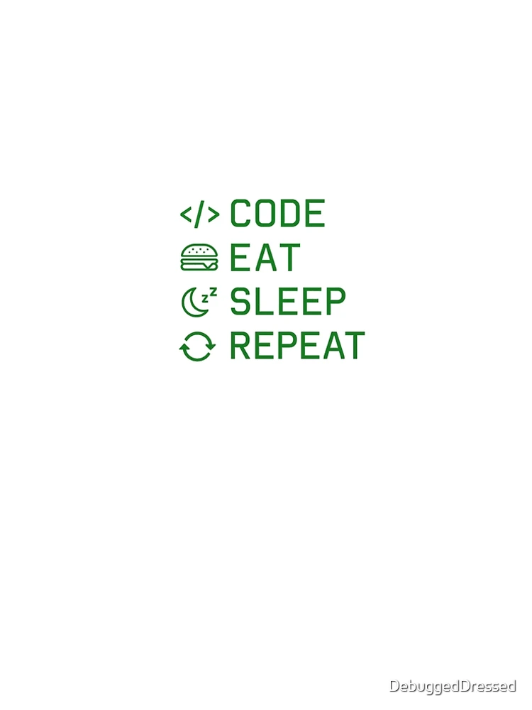Thumbnail 5 of 5, A-Line Dress, Code Eat Sleep Repeat – Developer Routine Design designed and sold by DebuggedDressed.