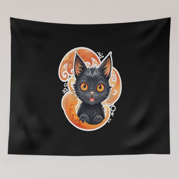 Item preview, Magic cat, Halloween Themed Print, Colored Graphics designed and sold by artdragongift 15.