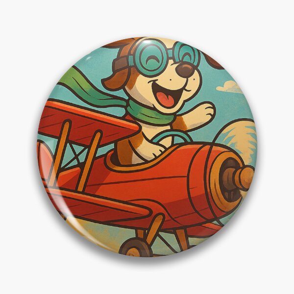 Item preview, Cute Dog Pilot – Fun Vintage Airplane Cartoon designed and sold by naelnaelnael.