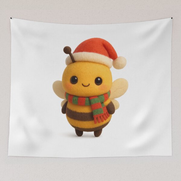 Item preview, Cute Bee in Christmas Santa Hat - Kawaii Holiday Design designed and sold by Moons Studio.