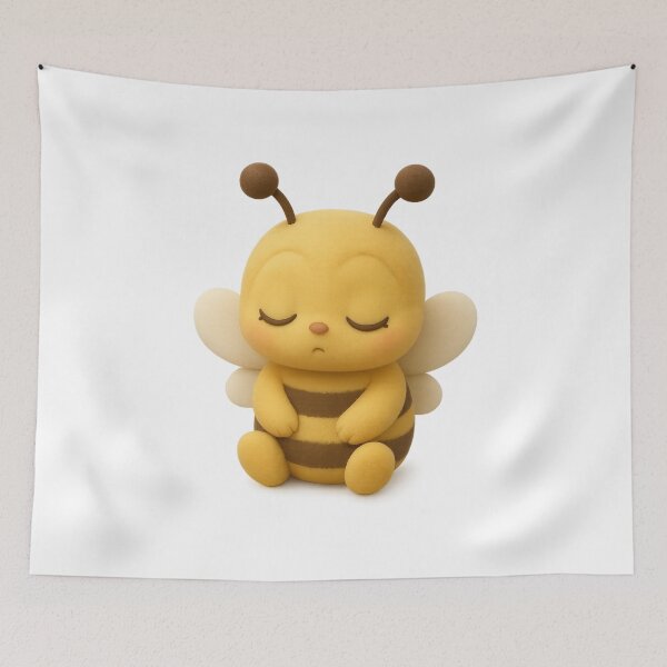 Item preview, Cute Bee Sleeping - Adorable 3D Kawaii Bumblebee Design designed and sold by Moons Studio.