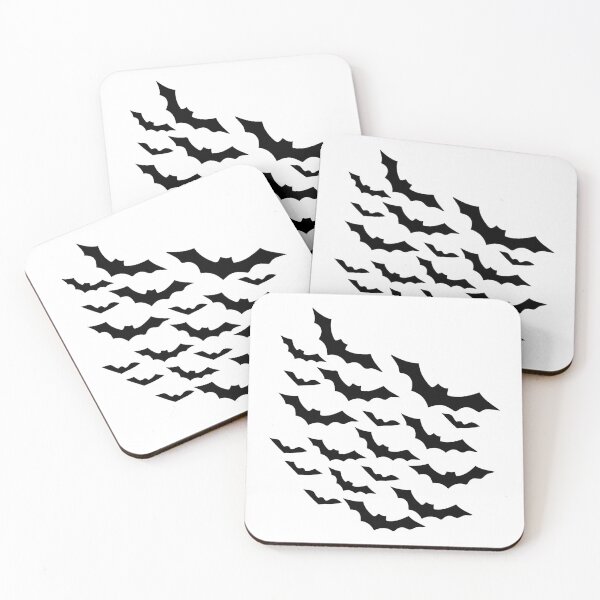 Item preview, Bats Flying Swarm Silhouette illustration Diagonal Black Vector Icons for Halloween, Gothic, and Nocturnal Designs designed and sold by AtonuHaque.