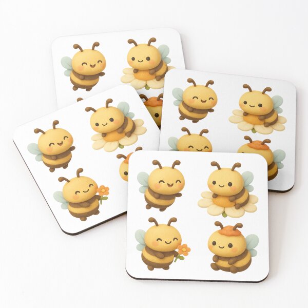 Item preview, Cute Bees Sticker Pack - Kawaii Cottagecore Bees designed and sold by Moons Studio.