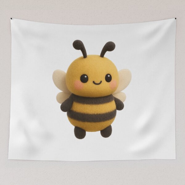 Item preview, Cute Bee Plush Art - Adorable Kawaii 3D Bee Character designed and sold by Moons Studio.