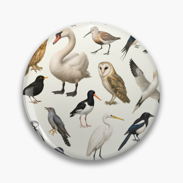 Item preview, Birds of British Isles Retro Illustration Chart Scientific Art designed and sold by kakarikihill.