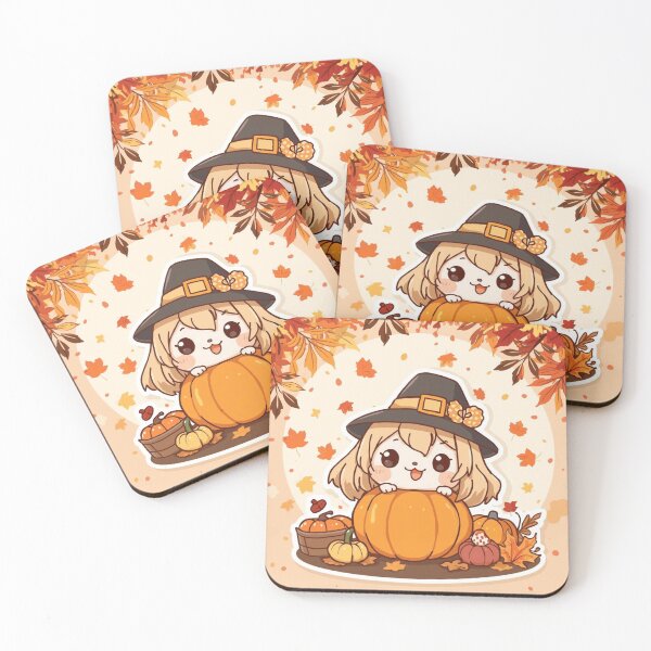 Item preview, Cute Autumn Witch Girl in Pumpkin – Kawaii Fall Illustration designed and sold by ArtBySylvia.
