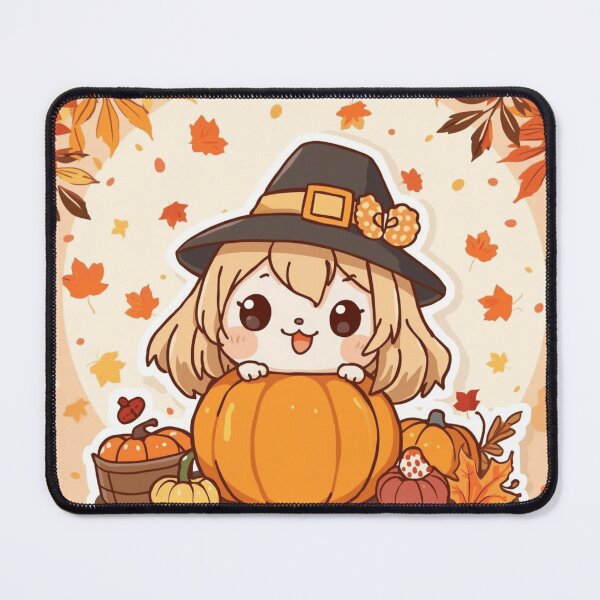 Item preview, Cute Autumn Witch Girl in Pumpkin – Kawaii Fall Illustration designed and sold by ArtBySylvia.
