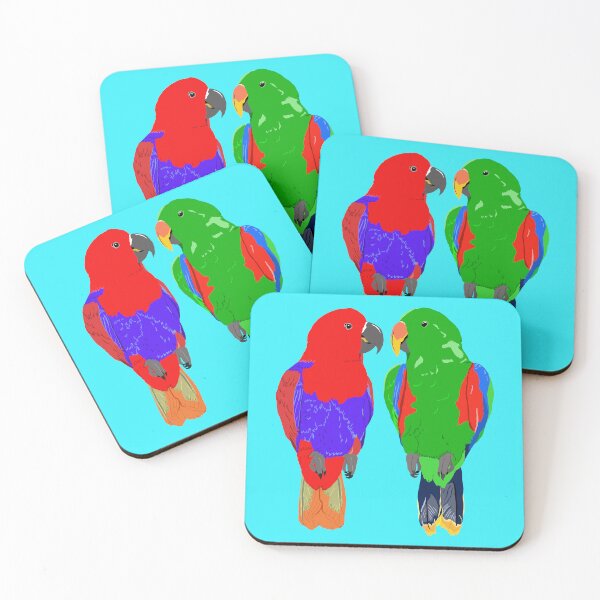 Item preview, Cute Eclectus Parrot Pair designed and sold by TiffinByLK.