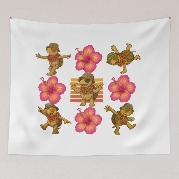 Item preview, Aloha Hibiscus Turtle Crew designed and sold by FeFoFum.