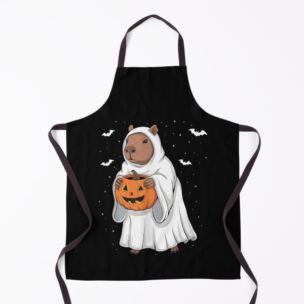 Item preview, Cute Capybara Ghost Costume with Pumpkin Cappy Halloween designed and sold by DesignsByAnett.