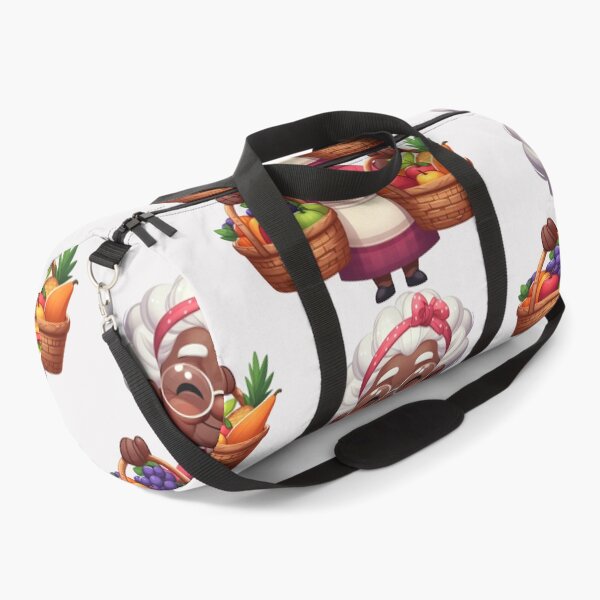 Item preview, Afro Grandma with Basket Sticker | Cute Granny with Vegetables designed and sold by Lulunza.