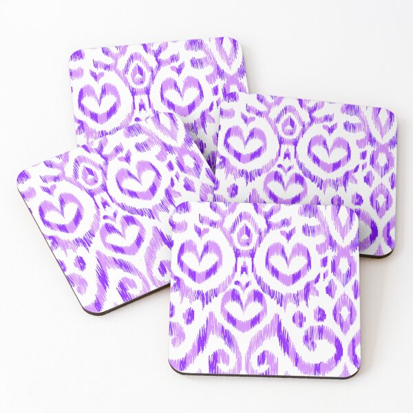 Item preview, Ikat Hearts-Tonal Purple & Lavender designed and sold by Fabricatemyart.