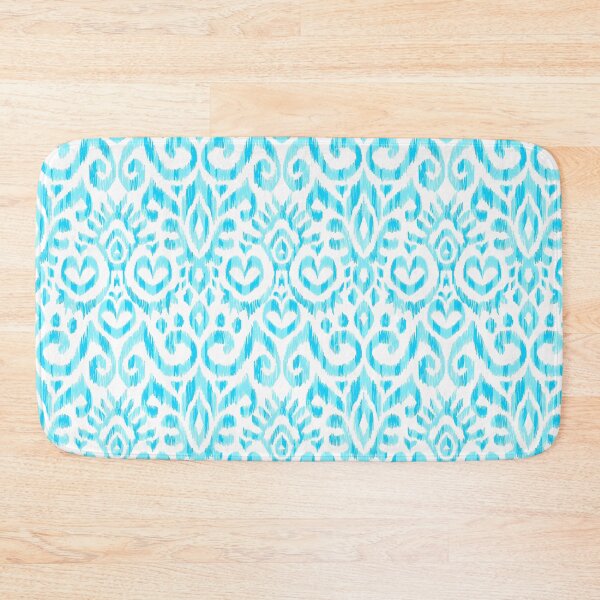 Item preview, Ikat Hearts-Tonal Seafoam & Turq designed and sold by Fabricatemyart.
