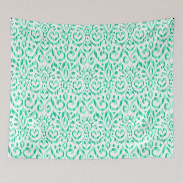 Item preview, Ikat Hearts-Tonal Pistachio Greens designed and sold by Fabricatemyart.