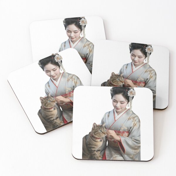 Item preview, Maiko & Cat EP3 | A Tortoiseshell Cat Resting Paws on a Maiko 舞妓さん＆ネコ EP3 | 舞妓さんの膝に前脚を乗せるサビ猫 designed and sold by Japan_Dreamscapes.