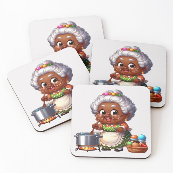 Item preview, Funny Afro Grandma Cooking Sticker | Cute Elderly Woman Chef designed and sold by Lulunza.