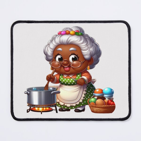 Item preview, Funny Afro Grandma Cooking Sticker | Cute Elderly Woman Chef designed and sold by Lulunza.