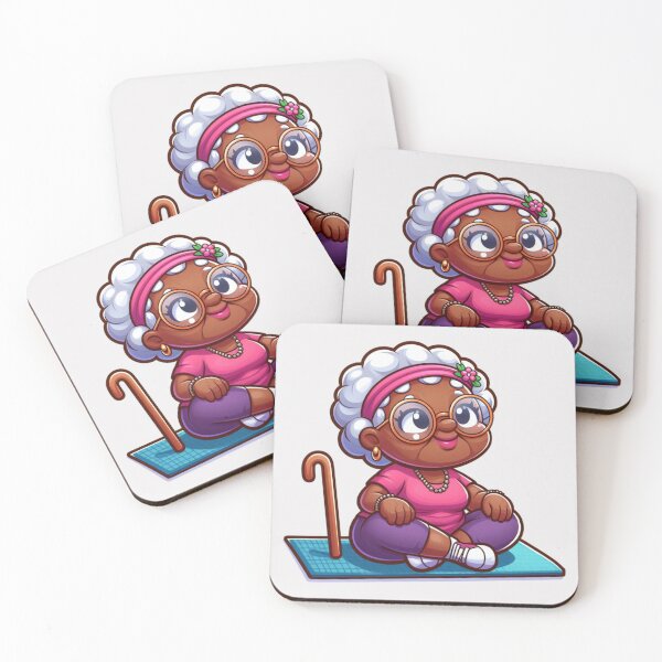 Item preview, Cute Afro Grandma Yoga Sticker | Elderly Woman Meditation designed and sold by Lulunza.