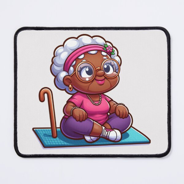 Item preview, Cute Afro Grandma Yoga Sticker | Elderly Woman Meditation designed and sold by Lulunza.