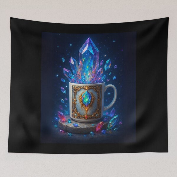 Item preview, Spooky Mug as a Crystal Treasure Cup | Gothic & Goblin Core designed and sold by CamillaCreation.