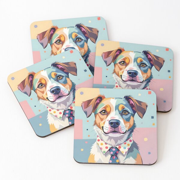 Item preview, Whimsical Dog in Tie Sticker designed and sold by artmanikin.