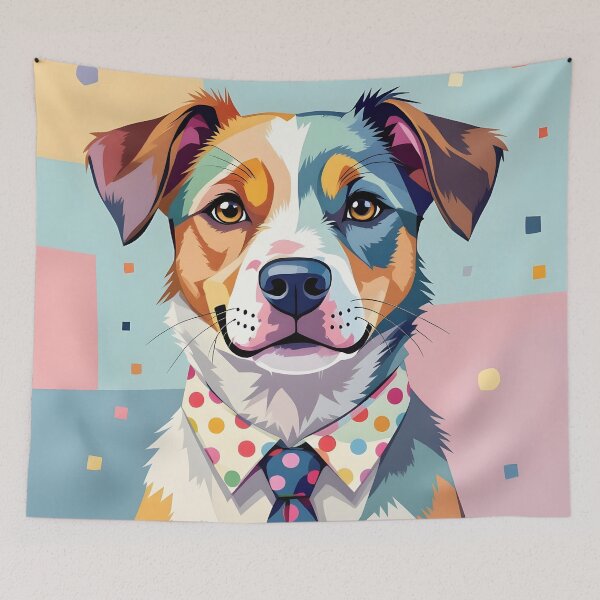 Item preview, Whimsical Dog in Tie Sticker designed and sold by artmanikin.