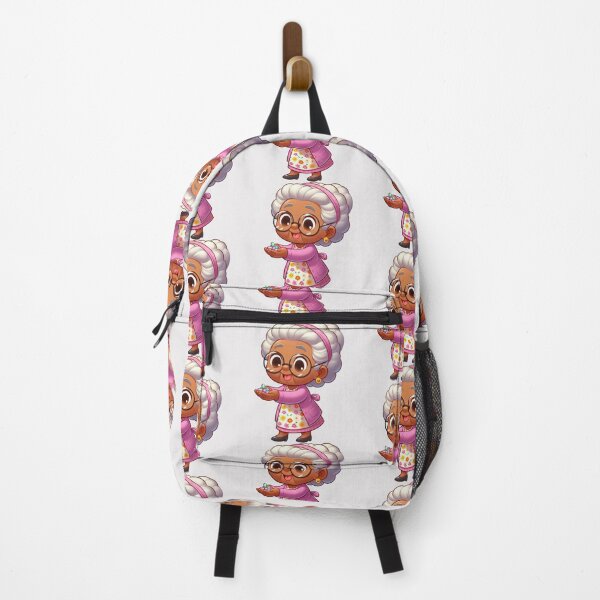 Item preview, Afro Grandma in Pink Dress Sticker | Cute Granny Cartoon Character designed and sold by Lulunza.