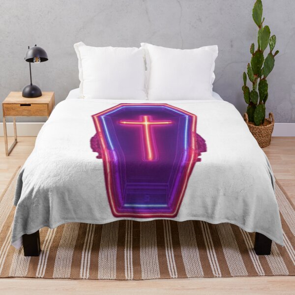 Item preview, Neon Coffin with Cross Halloween Aesthetic designed and sold by AlexLineArt.