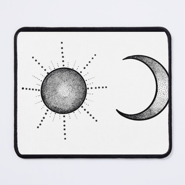 Item preview, dotwork sun and moon designed and sold by Ferbscharms.