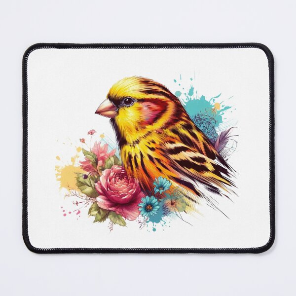 Item preview, A beautiful, stylish, and harmonious Harzer Roller canary with various colorful leaves and flowers. designed and sold by Marcoshop10.