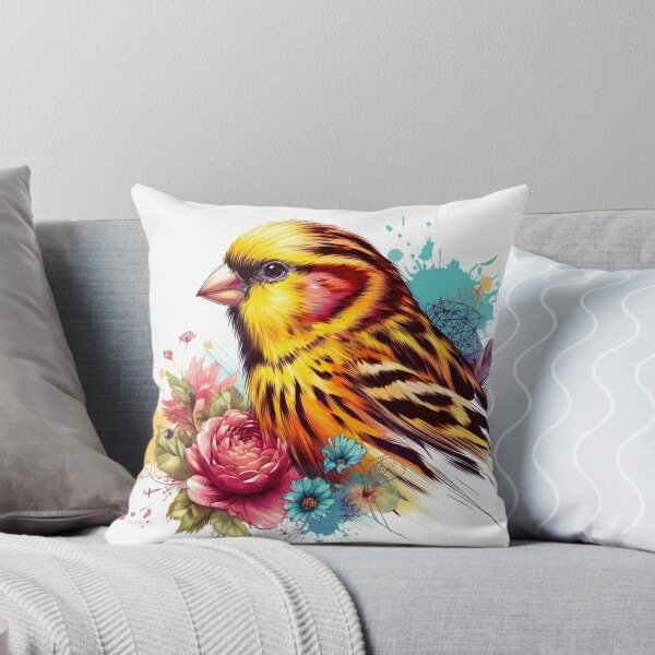 Item preview, A beautiful, stylish, and harmonious Harzer Roller canary with various colorful leaves and flowers. designed and sold by Marcoshop10.