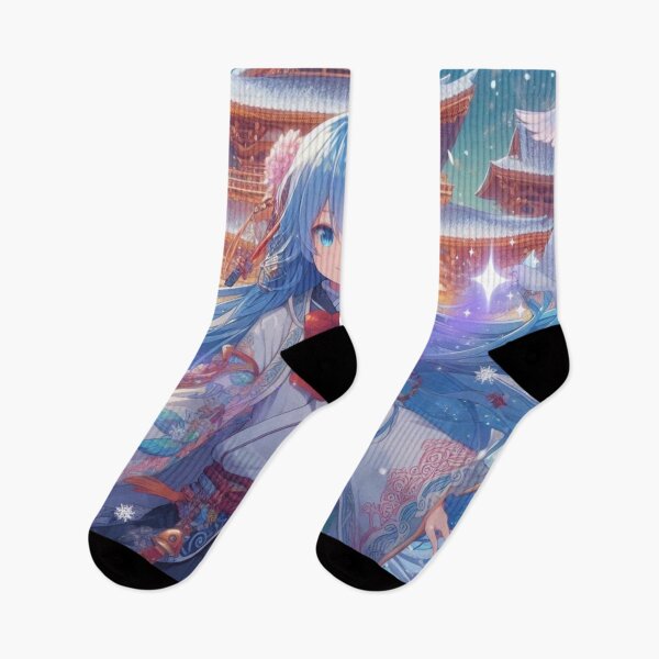 Item preview, Winter Anime Girl – Kawaii Blue Hair Aesthetic in Japanese Snow Scene designed and sold by Sugar Wisdom .