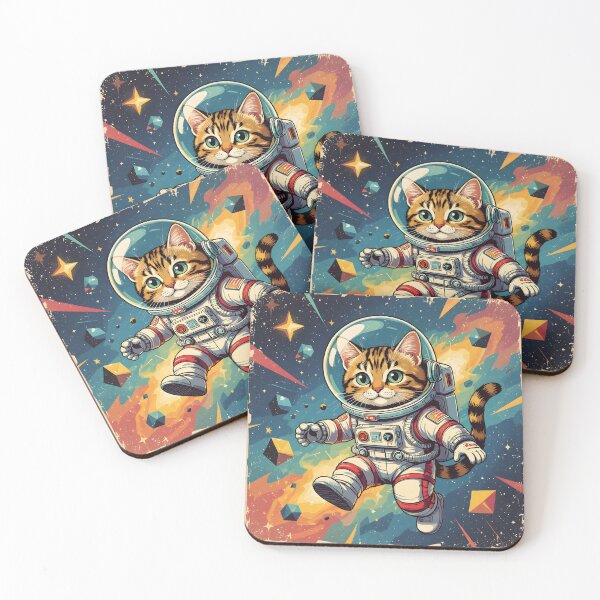 Item preview, Retro Cat in Spacesuit Sticker designed and sold by artmanikin.