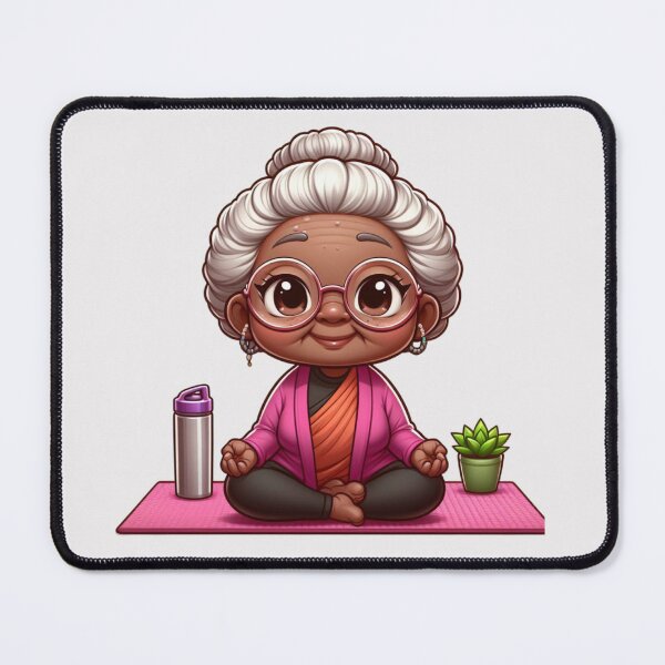 Item preview, Afro Grandma Yoga Sticker | Funny Elderly Women Meditating designed and sold by Lulunza.