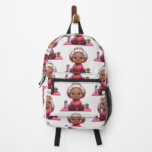 Item preview, Afro Grandma Yoga Sticker | Funny Elderly Women Meditating designed and sold by Lulunza.