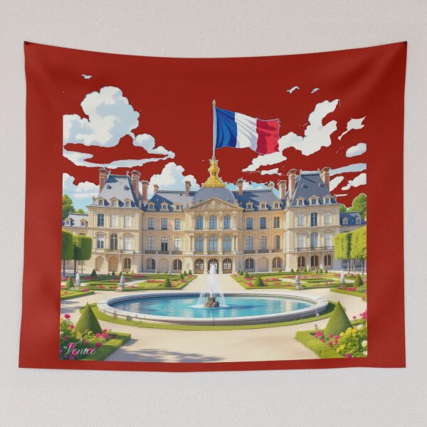 Item preview, Versailles Palace in France 3D Cute Sketch with French Flag,  designed and sold by PaintMeWorld.